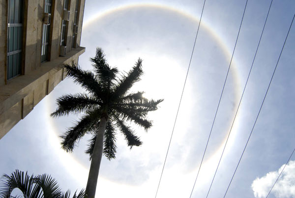 Halo solar visualizado en Cuba