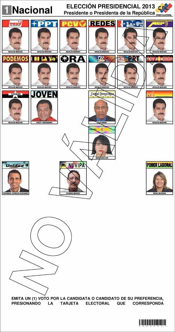 boleta electoral en Venezuela