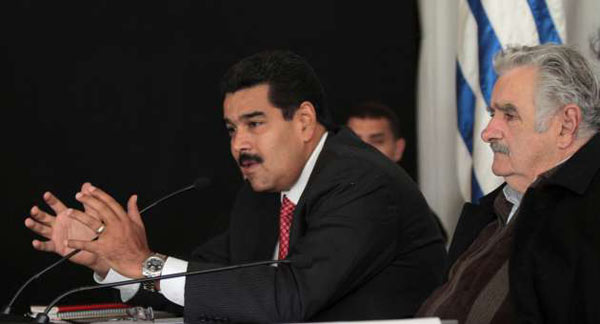 Nicolás Maduro y José Mujica 