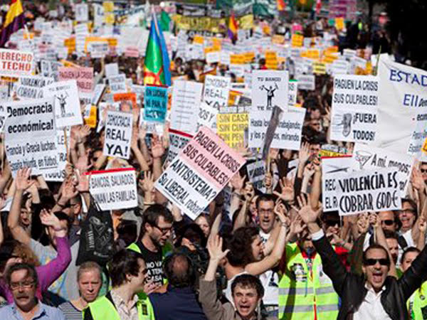 Indignados en calles de España