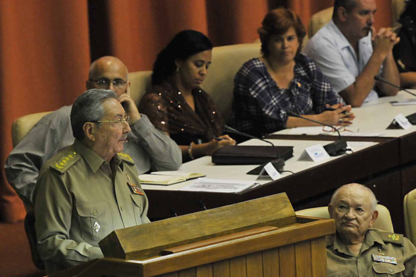 Raúl Castro Ruz durante la clausura del Primer Período de Sesiones