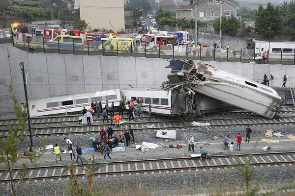 Accidente de tren en Santiago de Compostela