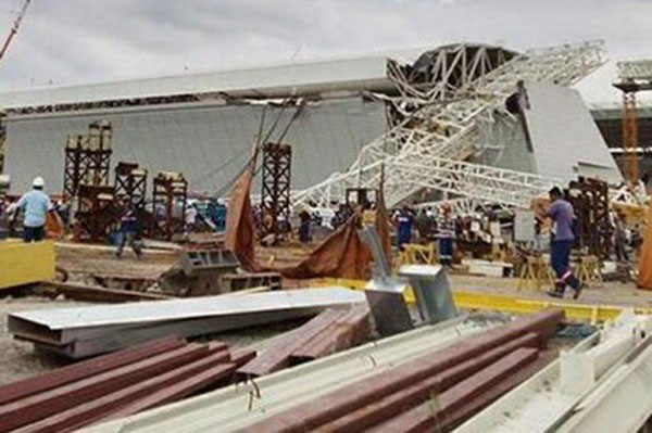 Deruumbe en estadio de Brasil 