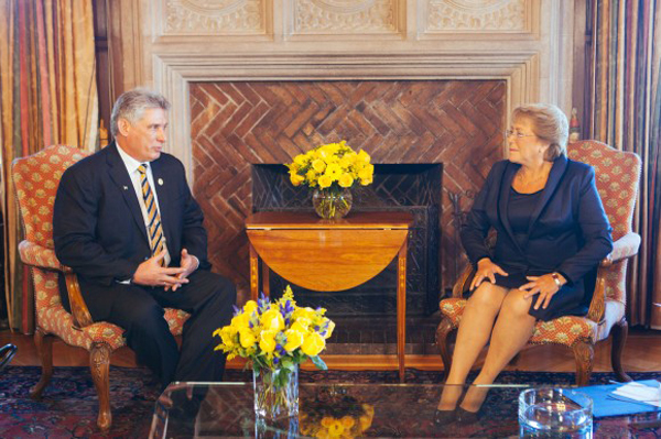 Primer Vicepresidente cubano se reunió con la Presidenta Bachelet