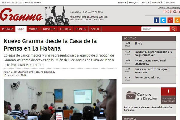 Nuevo Granma desde la Casa de la Prensa en La Habana