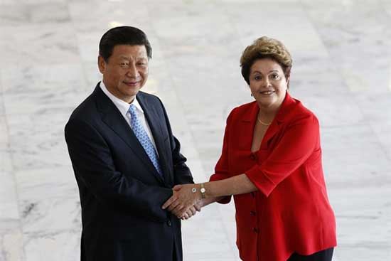 Presidentes Dilma Rousseff (Brasil) y Xi Jinping (China)
