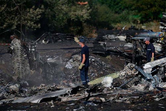 Restos del avión malasio