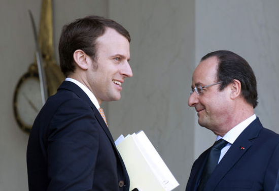Francois Hollande y Emmanuel Macron