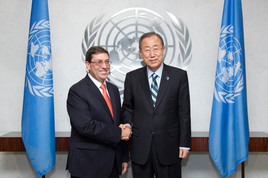 El Canciller cubano fue recibido por Ban Ki-moon