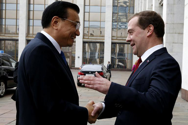 Primeros ministros de China y Rusia