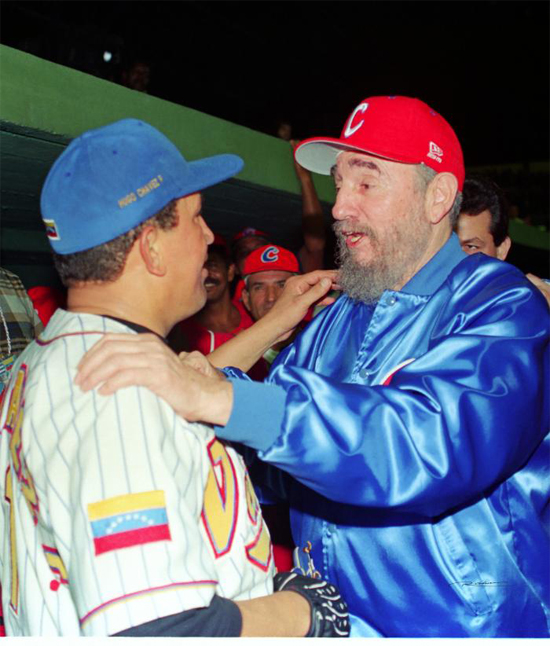 Comandantes Fidel Castro y Hugo Chávez