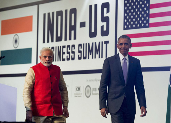 Barack Obama junto a Narendra Modi