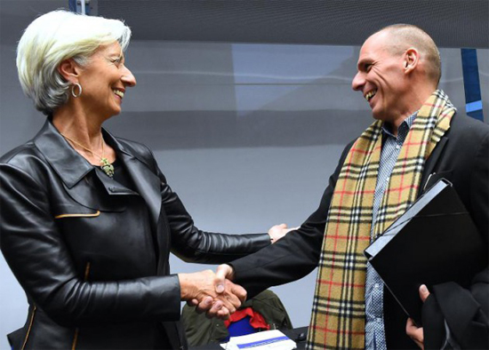Christine Lagarde y Yanis Varufakis