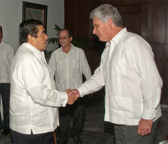 Díaz-Canel y Miguel Barbosa Huerta