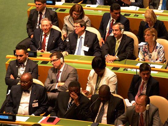 El presidente cubano Raúl  Castro en la ONU