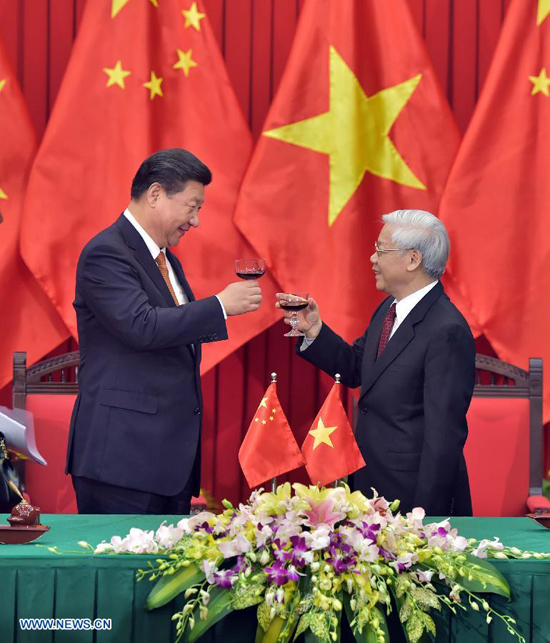 Los dirigentes partidistas de China y Vietnam