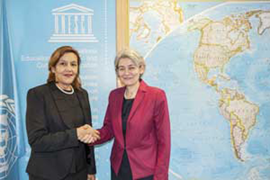 Irina Bokova y Elba Rosa Pérez