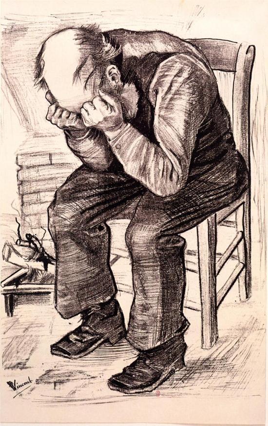 Anciano afligido, obra de Vicent Van Gogh.