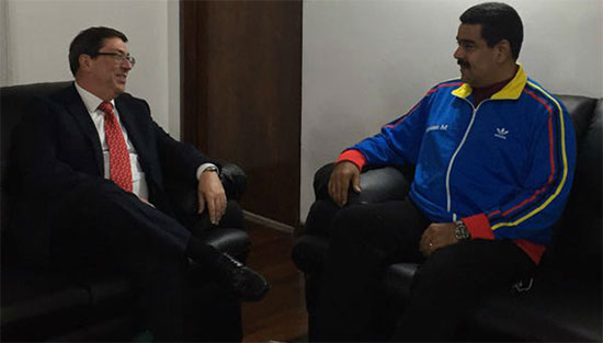 Nicolás Maduro y Bruno Rodríguez