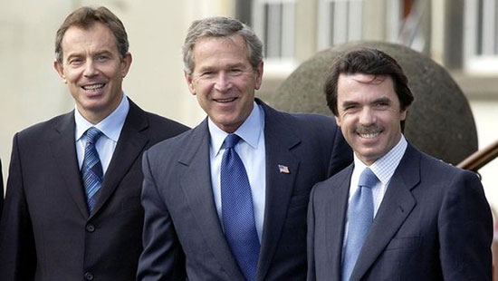 Tony Blair, George W. Bush y José María Aznar