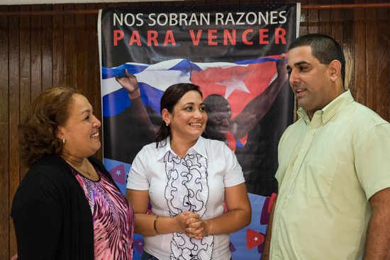 De izquierda a derecha Yanetsy Rodríguez Sampson, Susely Morfa González y Ronald Higaldo Rivera