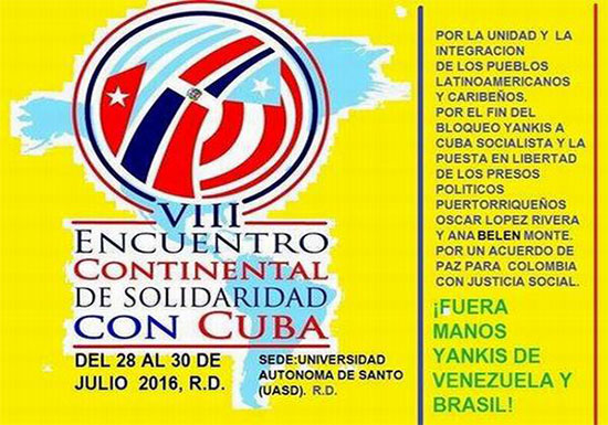 El VIII Encuentro Continental de Solidaridad con Cuba