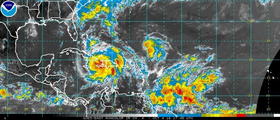 Ubicación actual del huracán Matthew