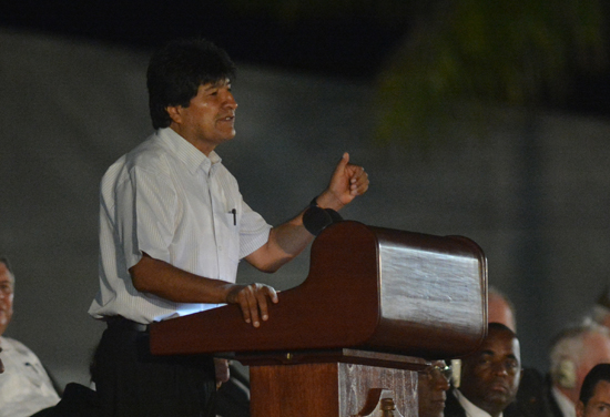 Evo Morales en la Plaza de la Revolución