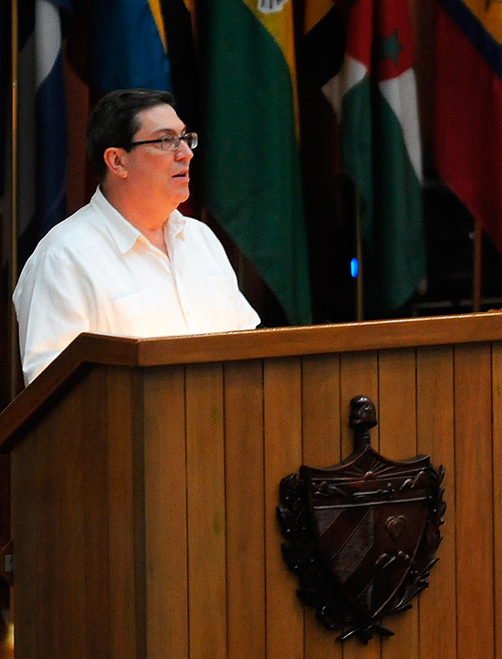 El canciller cubano Bruno Rodríguez Parrilla leyó la Declaración de ambos gobiernos
