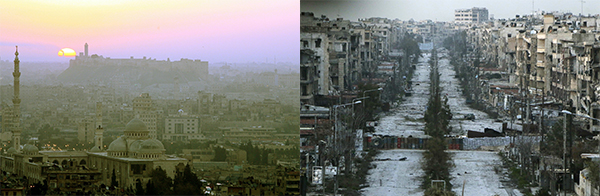 Una vista panorámica de la histórica ciudad de Alepo