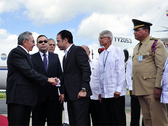 Raúl a su llegada a República Dominicana