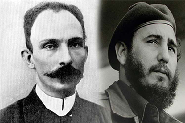 Rinden tributo jóvenes cubanos a Fidel Castro y José Martí