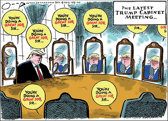 La última reunión del gabinete de Trump.