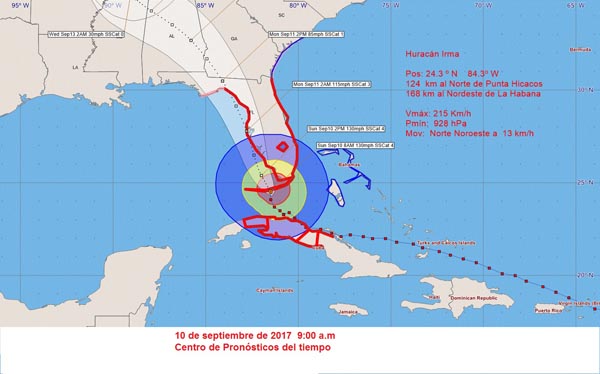 Se mantienen efectos de Irma sobre las regiones occidental y central de Cuba