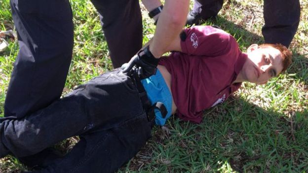 Nikolas Cruz en el momento de ser arrestado