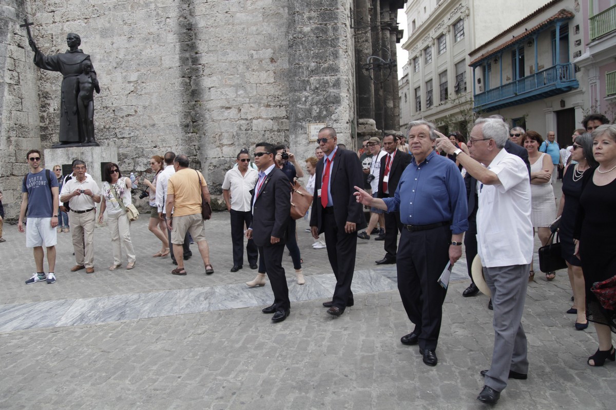 Secretario General de la ONU de paseo por La Habana en fotos