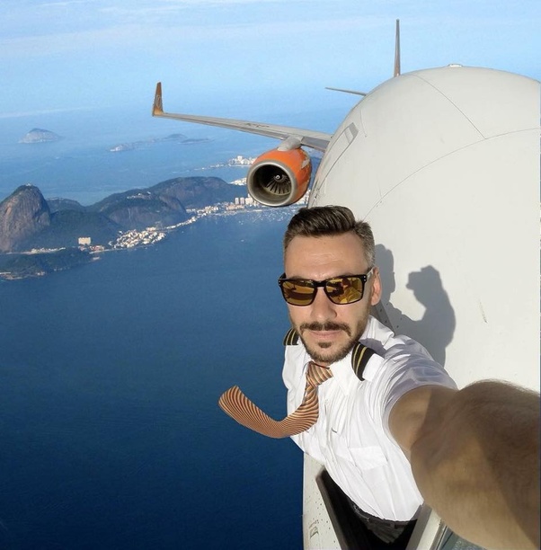 Esta selfie de un piloto se viralizó en internet