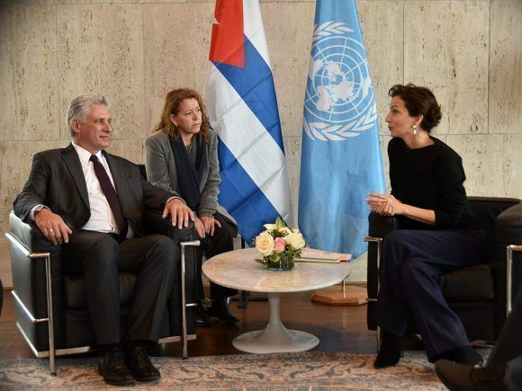 Encuentro de Díaz-Canel con la directora general de la Unesco