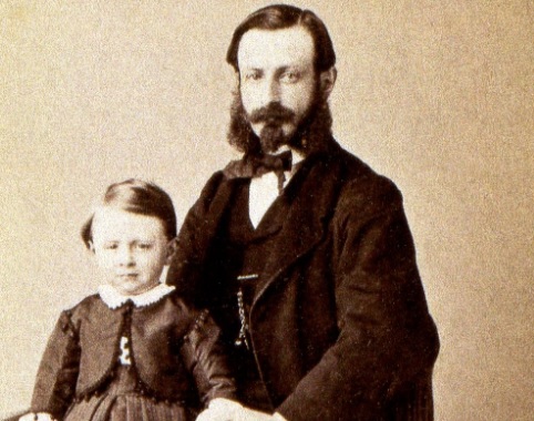 Julio Verne junto a su padre