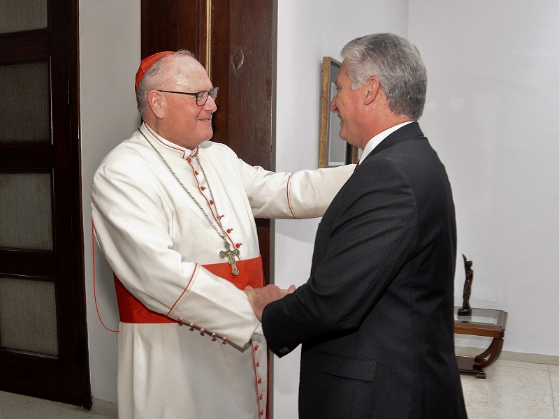 Recibe Díaz-Canel al Cardenal Timothy Dolan