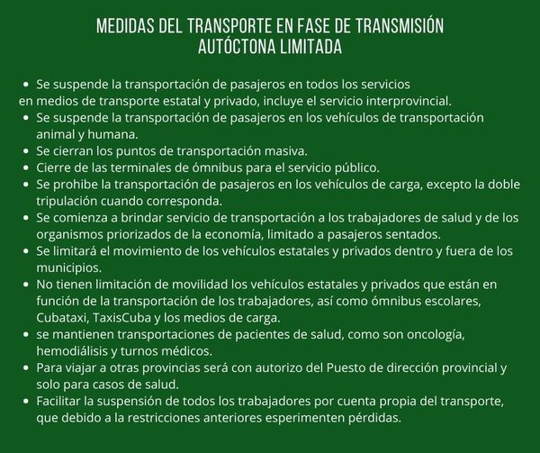 Medidas del transporte en #PinardelRío 