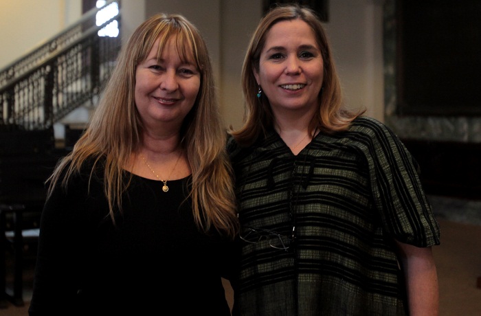 Maribel Acosta junto a Rosa Miriam Elizalde Zorrilla