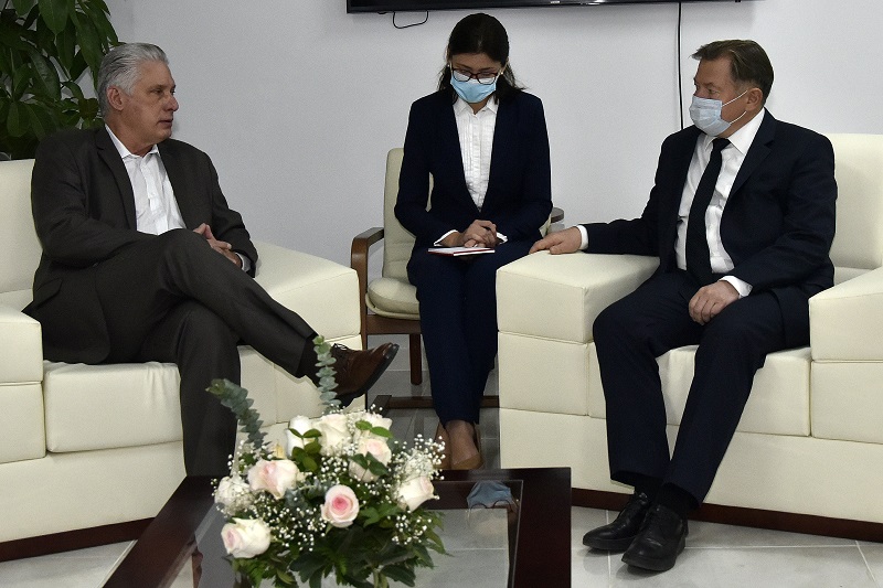 Miguel Díaz- Canel Bermúdez, recibió en la mañana de este viernes al Sr. Serguei Gláziev, Ministro de Integración y Macroeconomía de la Comisión Económica Euroasiática.