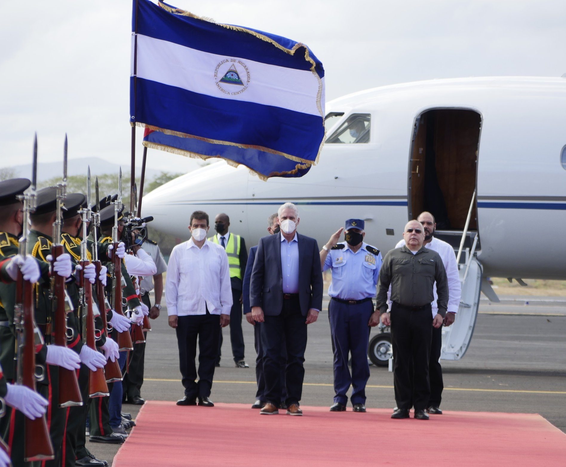 Presidente cubano Miguel Díaz-Canel Bermúdez en Nicaragua