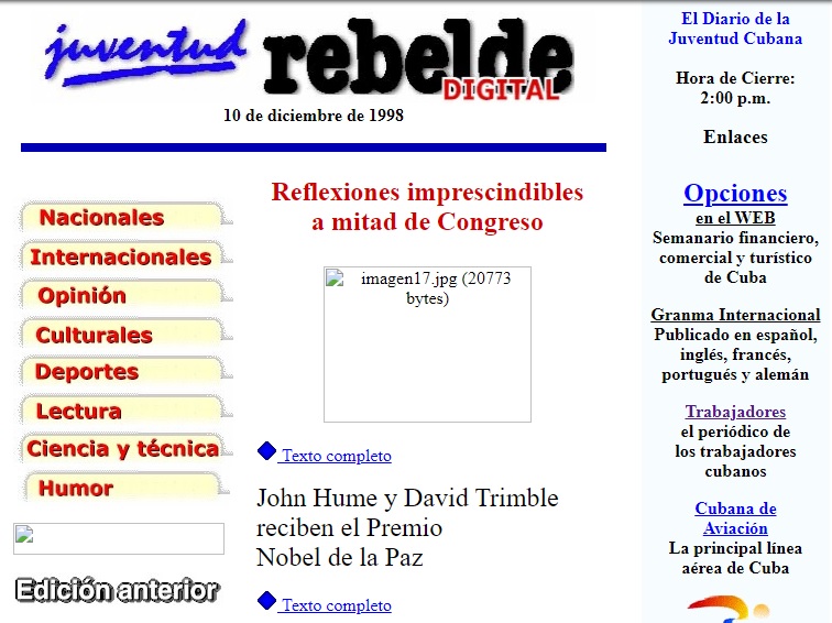 Juventud Rebelde, sitio antiguo