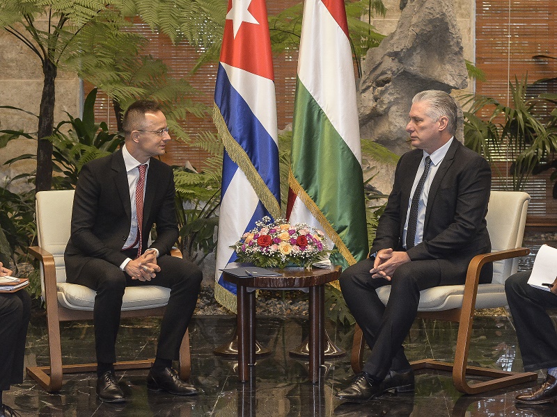 Presidente Díaz-Canel y Péter Szijjártó