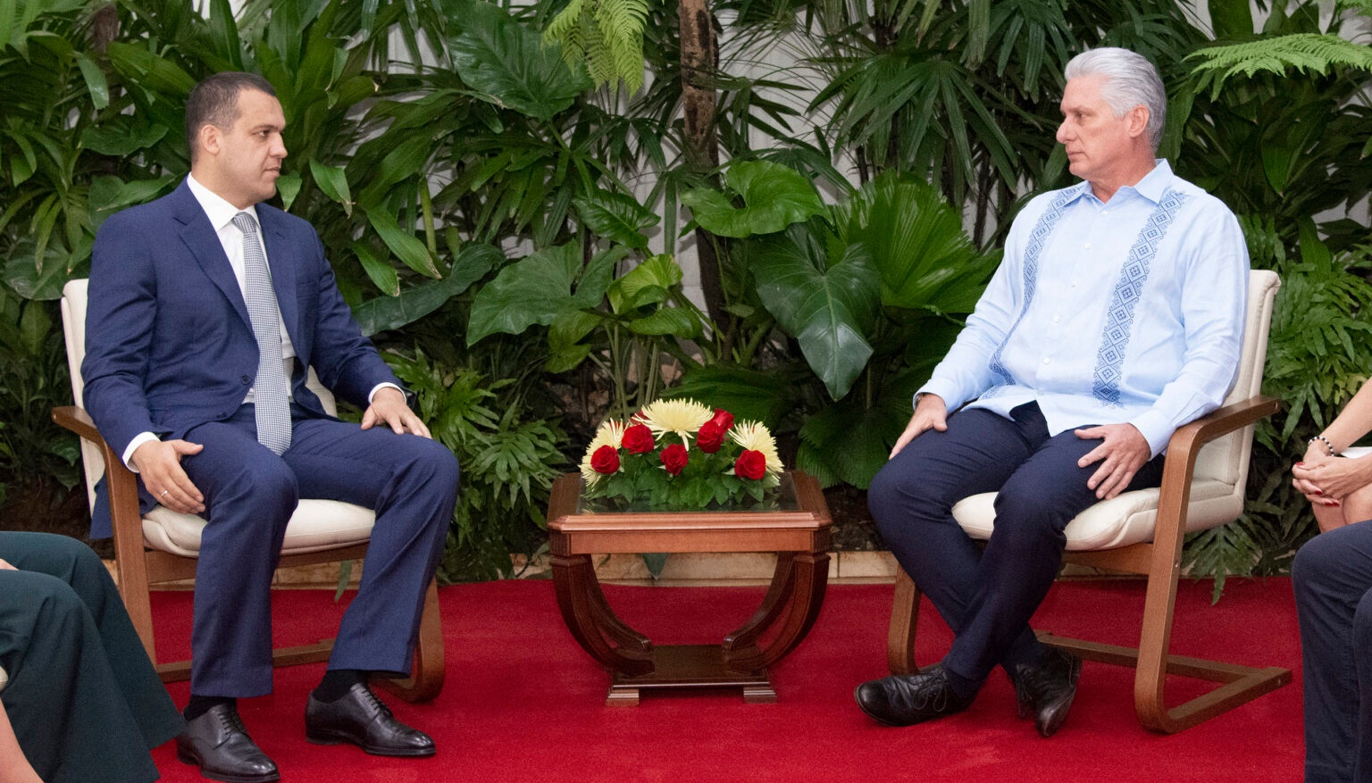 , Umar Kremlev, presidente de la Asociación Internacional de Boxeo (IBA, por sus siglas en inglés) y el Primer Secretario del Comité Central del Partido Comunista de Cuba y Presidente de la República, Miguel Díaz-Canel Bermúdez 