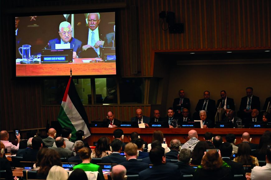 El respaldo de la comunidad internacional a la causa del pueblo palestino se hizo sentir a los 75 años de la Nakba o Catástrofe. En la imagen, el presidente de la Autoridad Palestina, Mahmud Abas, en Nueva York, Naciones Unidas, el 15 de mayo de 2023.