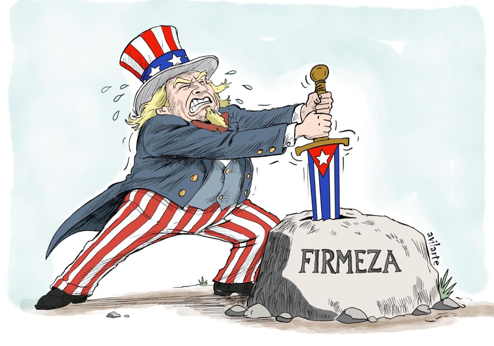 integrantes y colaboradores del suplemento humorístico Dedeté han reafirmado con sus obras la firmeza de los cubanos frente a esta ignominia