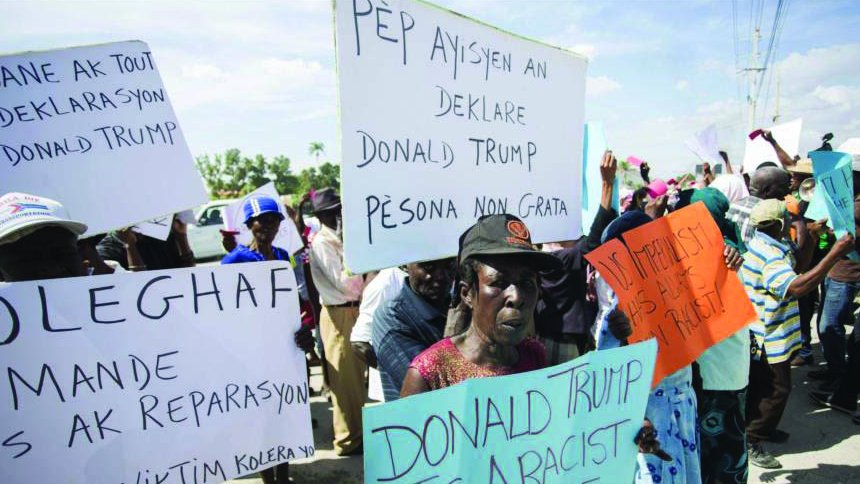 Manifestantes haitianos